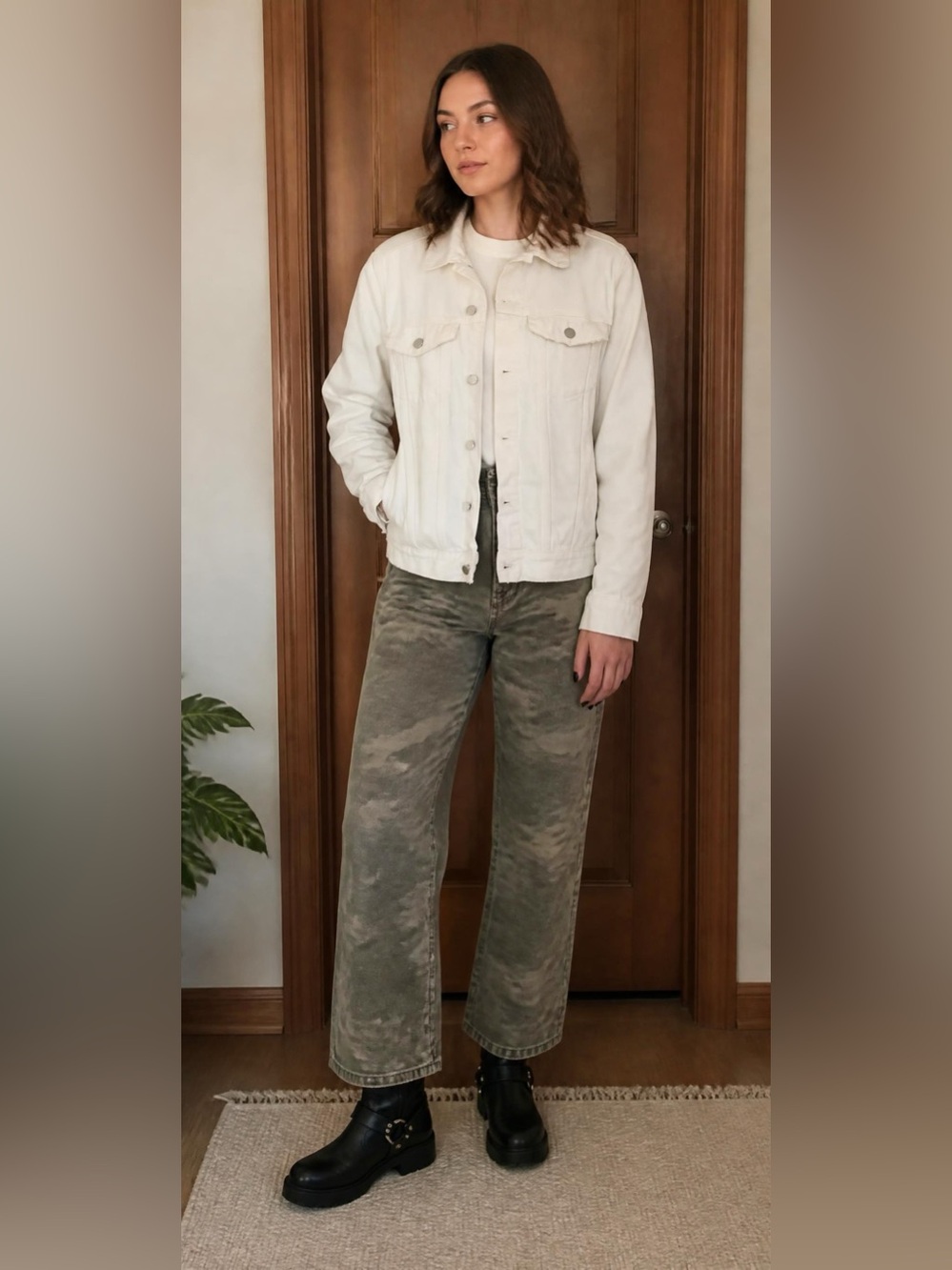 White Denim Shirt Jacket - Lightweight Casual Layer